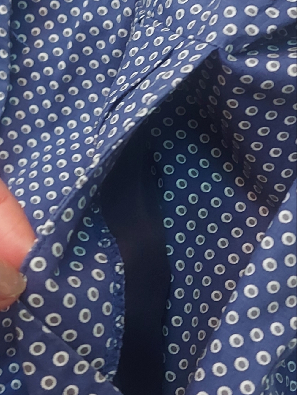 Birds of North America Blue Polka Dot Shirt Dress Button Front Fit&Flare Size 12 - Picture 8 of 14